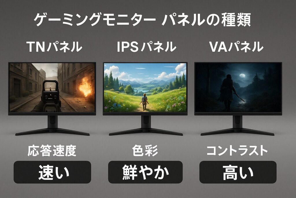 ゲーミングモニター パネル 種類