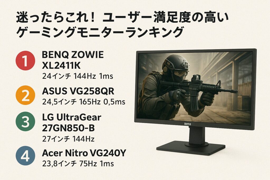 迷ったらこれ!ユーザー満足度の高いゲーミングモニターランキング
