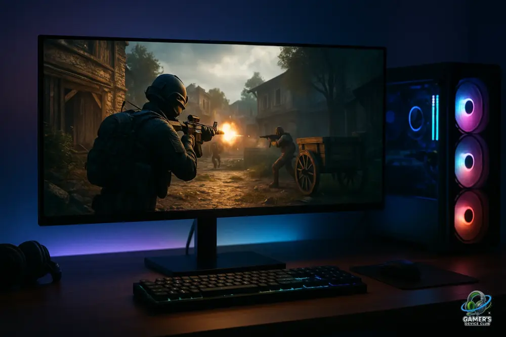 32インチモニターにFPSゲームを表示